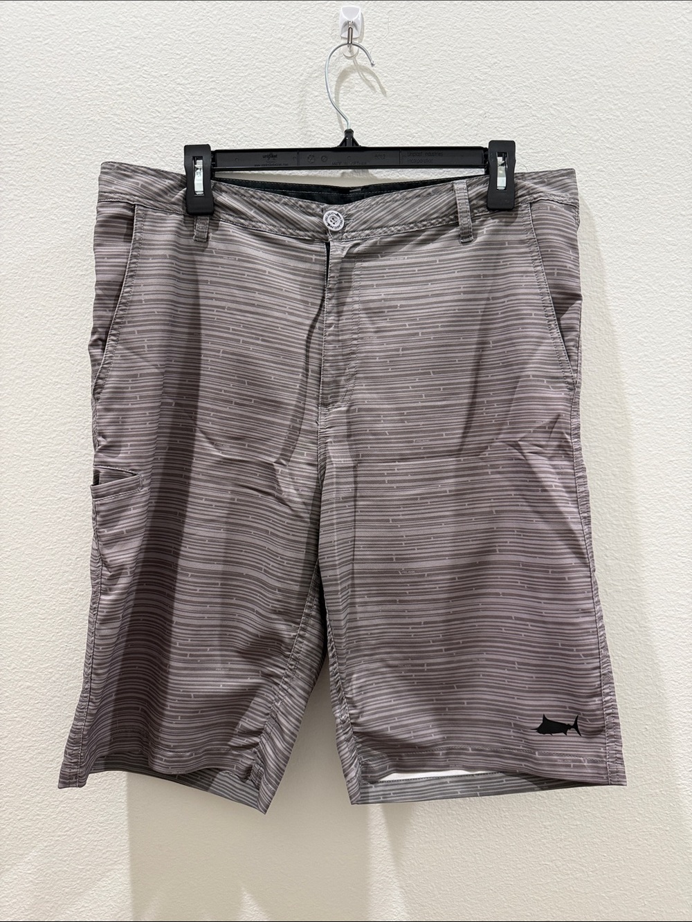 PELAGIC Gray Striped Men's Board Shorts